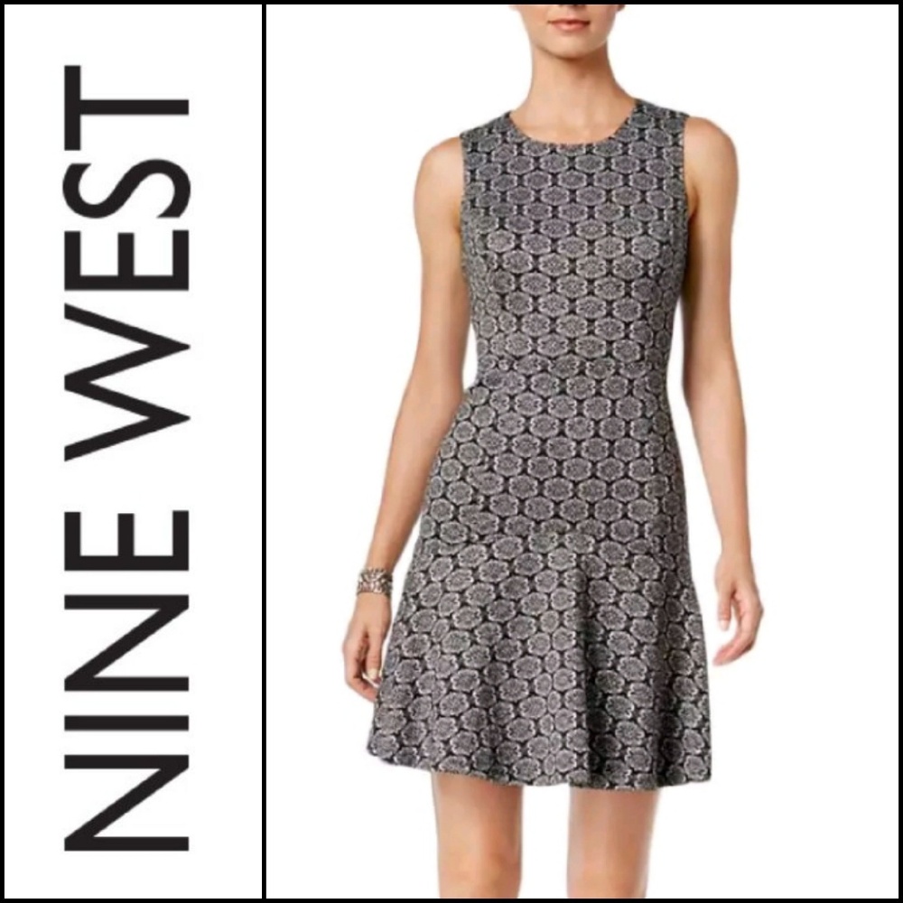 🆕️ NINE WEST Mettalic Knit Dress/Flared Bottom